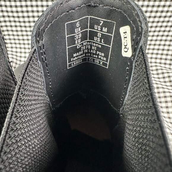 Dr Martens 2976 Hi Smooth Leather Chelsea Boots Black Tall Docs Women's 8 - Picture 6 of 8